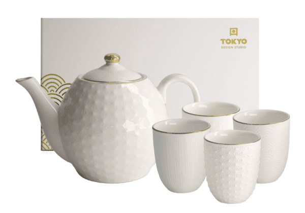 TOKYO DESIGN - SERVICE À THÉ OR ET BLANC